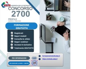 CORSO GRATUITO PREPARAZIONE CONCORSO A 2700 POSTI AGENZIA ENTRATE